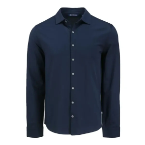 Advantage Tri-Blend Eco Soft Pique Long Sleeve Knitted Mens Button Up