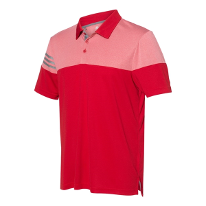 Adidas Heathered 3-Stripes Colorblocked Polo